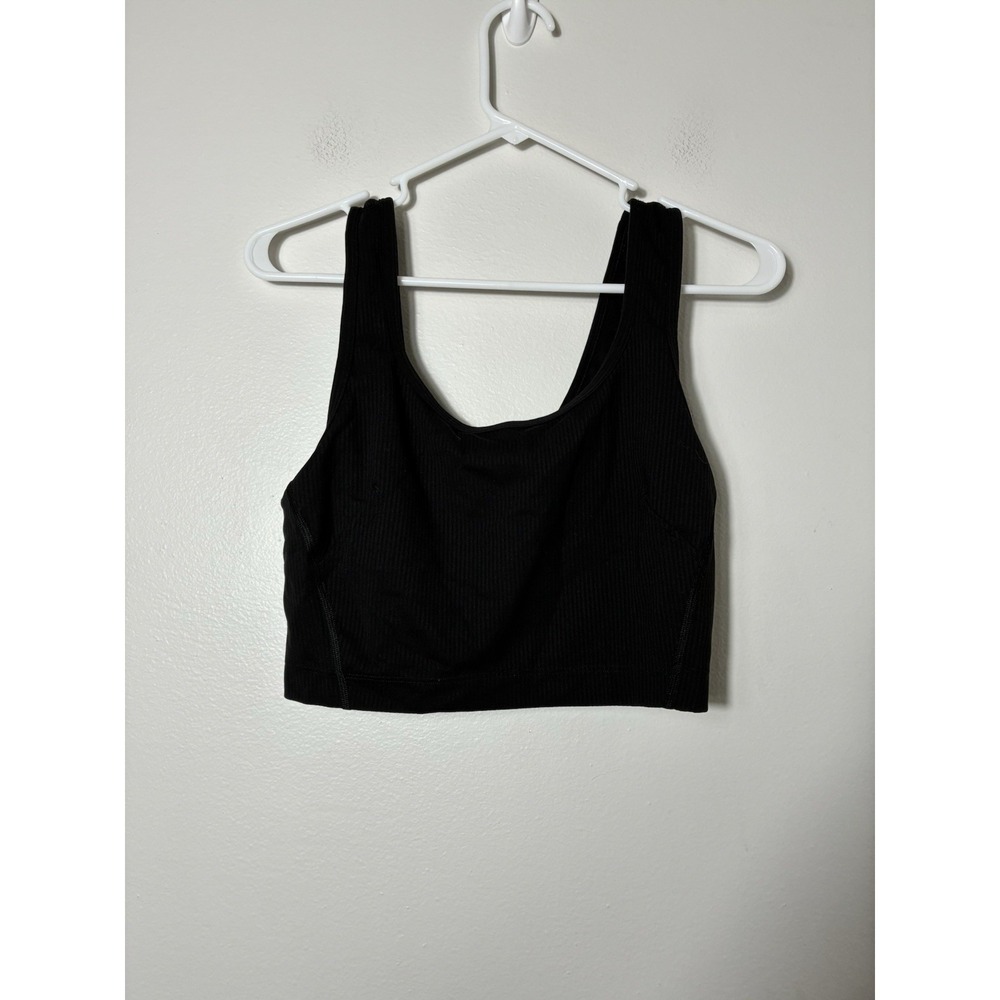 Lululemon Align Cropped Tank Top Size 8 Black Athletic Gym Square Dot